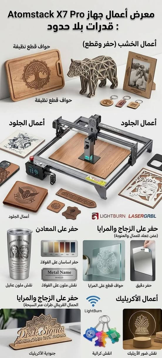 Atomstack X7 Pro • ماكينة نقش ليزر • جديد كبس