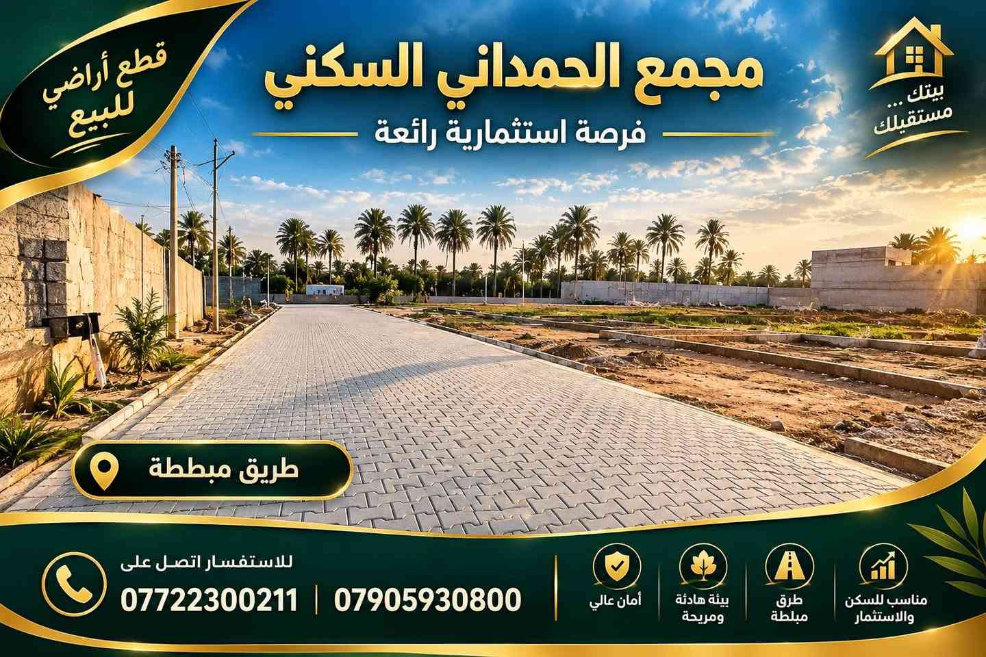 مجمع الحمداني السكني • قطع أراضي • سند ٢٥ طابو