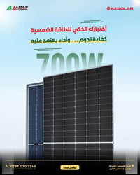 AE Solar • ٧٠٠ واط • ضمان ٣٠ سنة