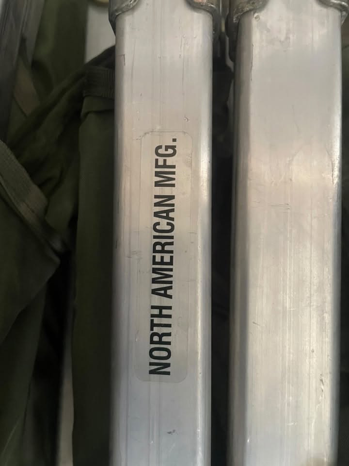 سرير تخييم سفري عسكري قابل للطي (US Military Folding Cot) من تصنيع شركة North American MFG الأمريكية للمعدات والمستلزمات العسكرية. يتحمل وزن عالي 150 كيلو . سعر القطعة 75 الف قفل جديد غير مستعمل .
***********
