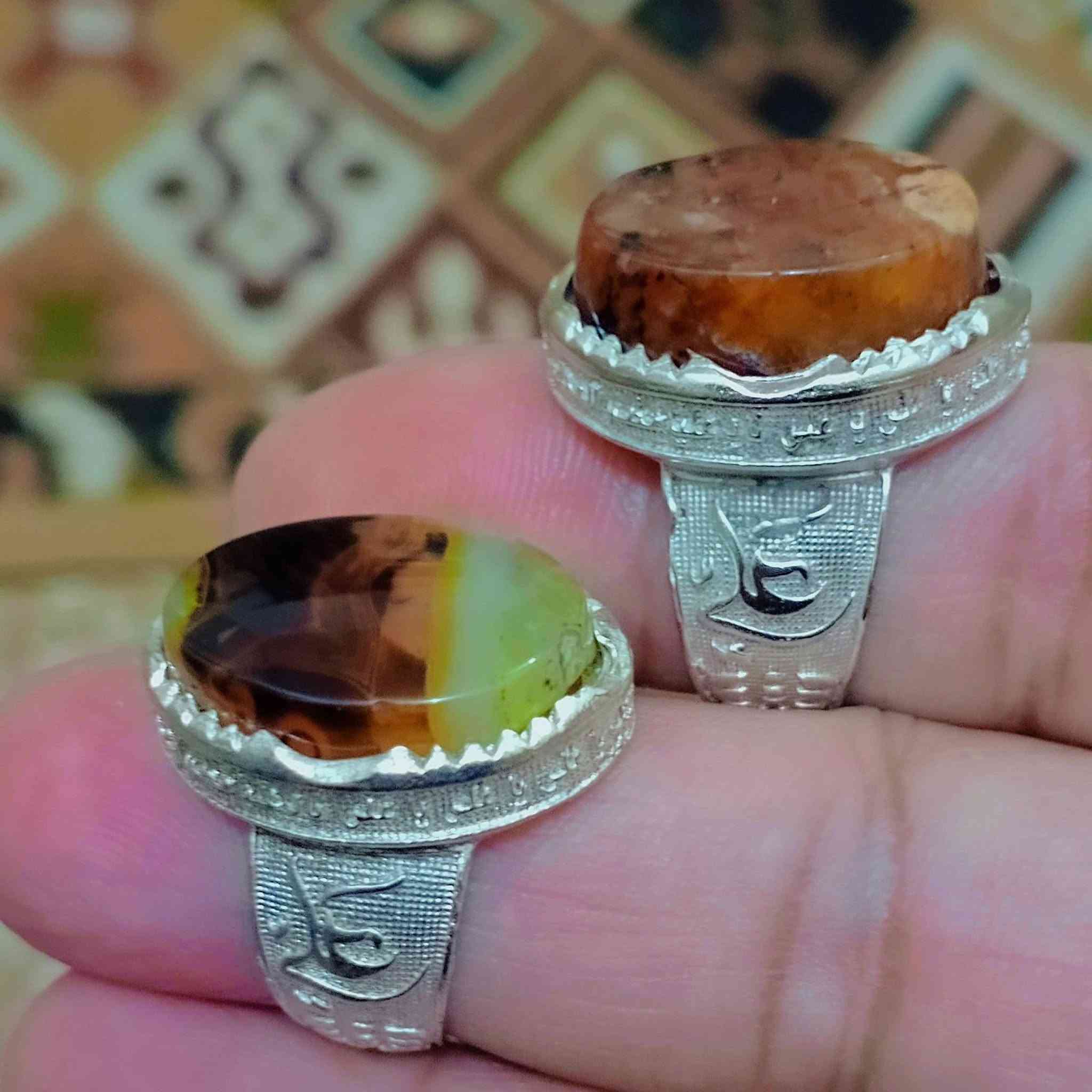 أحجار كريمة • خواتم قديمة • فضة عراقية