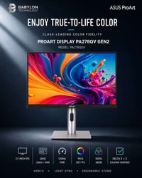 🎨 شاشة ASUS ProArt Display PA278QV Gen2 الاحترافية دقة ألوان استثنائية...