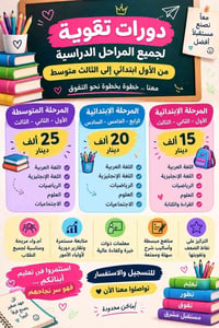 دورات تقوية • جميع المراحل • معلمات خبرة