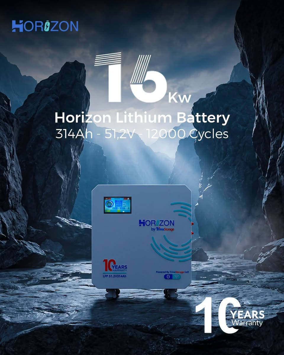 ☀️⚡ HORIZON | منظومة متكاملة من الطاقة الشمسية ⚡☀️
متوفر الآن لدى 220 للطاقة الشمسية
━━━━━━━━━━━━━━
🔌 الإنفيرترات | INVERTERS
◾ IP21 | OFF-GRID
4 KW • 6 KW • 11 KW
🛡️ ضمان 18 شهر استبدال
◾ IP65 | HYBRID
6.5 KW • 8.5 KW
◾ IP66 | MIKA | HYBRID
6 KW
🛡️ ضمان 5 سنوات
◾ IP66 | HYBRID | SINGLE PHASE
6 KW • 8 KW • 10 KW • 12 KW
🛡️ ضمان 10 سنوات استبدال
◾ IP66 | HYBRID | THREE PHASE
12 KW • 15 KW • 20 KW • 50 KW
🛡️ ضمان 10 سنوات استبدال
━━━━━━━━━━━━━━
🔋 بطاريات HORIZON | LITHIUM
16 KWh | 12,000 دورة
🛡️ ضمان 10 سنوات استبدال
16 KWh | 8,000 دورة
🛡️ ضمان 7 سنوات
32 KWh | 12,000 دورة
🛡️ ضمان 10 سنوات استبدال
━━━━━━━━━━━━━━
☀️ HORIZON — خيارات متعددة لتلبية مختلف احتياجات الطاقة
📍 220 للطاقة الشمسية
كركوك – طريق بغداد – مجاور دائرة صحة كركوك
wa.me/+9647726668921
wa.me/+9647726668928
تجهيز • تنصيب • حلول طاقة شمسية متكاملة
#220_للطاقة_الشمسية #HORIZON #هورايزان #الطاقة_الشمسية #انفيرتر #بطاريات_ليثيوم #كركوك #SolarEnergy #HybridInverter

نص مكتوب في الصور:
- HORIZON ESS Power Beyond Limits كفالة 10 تبديل HZ20K-ET-L-G10 20kw 3PH hybrid inverter 48v HORIZON مدخل للمولد ومخرج ثنائي للأحمال TWIN الانفرتر صامت (مستوى الضجيج اقل من 40DB) يدعم Micro-Grid Operation قدرة إقلاع مضاعفة @10S 40KW الوزن 49.7 كغ الأبعاد 756*551*258 مم جهد تشغيل 1000V-150:MPPT 4 MPPT مستقلة زمن تحويل سريع 4 ميلي ثانية يدعم الربط PARALLEL حتى 10 أجهزة التبريد: COOLING SMART FAN يدعم التحميل غير المتوازن حتى 150% متوافق مع بطاريات LITHIUM + LEAD ACID مدخلين بطاريات 416A شحن وتفريغ يتحمل قدرة ألواح مضاعفة حتى 40KW تيار دخل من الألواح A(20+20+20+20) درجة الحماية IP66
- HORIZON تبديل كفالة 10 سنوات 20KW HYBRID INVERTER
- HORIZON 32KWH Horizon by Trina Storage
- HORIZON ESS 15 KW IP66 Max 20A DC input current per string 200% PV input oversizing 10 Years replacement warranty Lithium Battery Gel Battery Acid Battery Zero Grid Feed In Hybrid On Grid Off Grid CT & WIFI Dongle Included Ready fo EV Charge EPS & Generator support Switchover time <3 ms
- HORIZON 16 Kw Horizon Lithium Battery 314Ah - 51.2V - 12000 Cycles 10 YEARS Warranty
- HORIZON
- IP66
- 12KW - 15KW - 20KW / 3PH Hybrid Inverter
- 10 YEARS REPLACEMENT WARRANTY
- HORIZON IP66 HYBRID INVERTER SINGLE PHASE HORIZON Parallel Operation Up to 6 Units MPPT 50-500Vdc (6 KW) 2 Independent AC Inputs 2 Outputs High E ciency Max.98% Wi-Fi Touchscreen
- HORIZON 6 KW Hi series High frequency inverter
- HORIZON 4 KW Hi series High frequency inverter