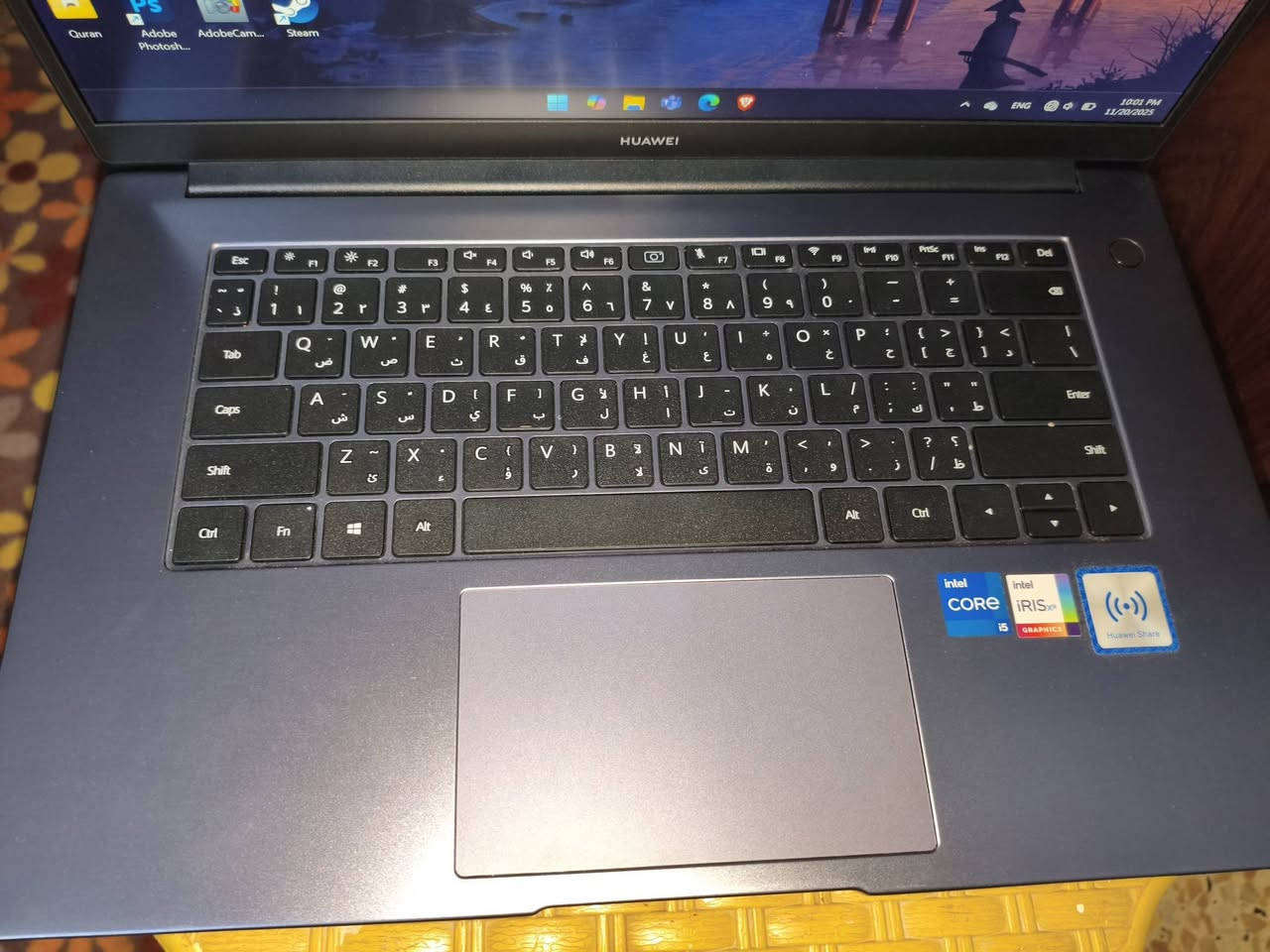 🖥️ بۆ فرۆشتن: Huawei MateBook D15 (i5 Gen 11) – بەکارهاتوو بە دۆخی زۆر باش!
💰 نرخ: 500 هەزار و جێی گفتوگۆیە

تایبەتمەندییە سەرەکییەکان:

پڕۆسێسەر: Intel Core i5-1135G7 نەوەی یازدەیەم (٤ ناوەند، تا 4.2 GHz)

RAM: 8 GB DDR4

بیرگە: 512 GB SSD خێرا

کارتی گرافیک: Intel Iris Xe Graphics مۆدێل

شاشە: 15.6 بۆینچ FHD (1920×1080) IPS

سیستەمی کارپێکردن: Windows 11

پۆرتەکان: USB-C، USB-A، HDMI، جێگای هێدفۆن

باتری: بۆ بەکارهێنانی مامناوەند لە تەواوی ڕۆژێکدا بەسە

کێش: نزیکەی 1.6 کگ

دۆخی ئامێر: زۆر باش ✨

هیچ خشێک لەسەر ئامێرەکە نییە

کارتۆن و شەحنی ئەسڵی هەیە 📦

دۆخی ئامێر: زۆر باش، بێ خش، پاک و بە وریایی پارێزراوە 👌

ژمارەی موبایل : ***********

