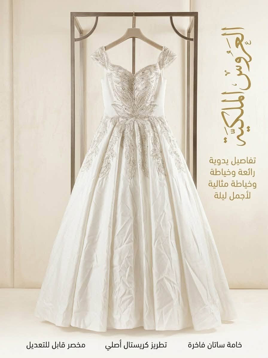 فستان عروس • مقاس S • تطريز كريستال