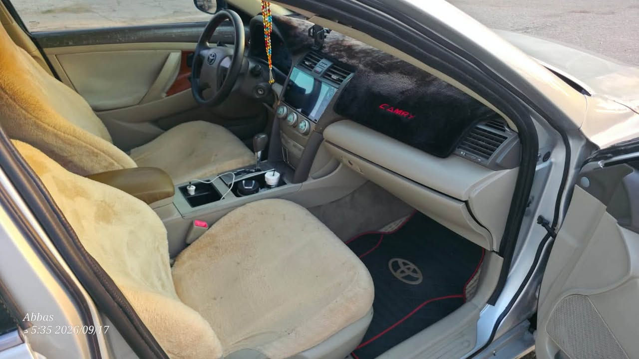 السلام عليكم 🫡 مكلف بل نشر
للبيع تويتا  كامري خليجي 
موديل (2007) لون رصاصي
 صبغ احزام رقم بغداد
 مشروع وطني شرط التحويل ول غرامات 
صاحب السنويه اب بغداد 
تحويل مباشر 
السياره جاهزه تخم تاير او ويل مال 23 
تبريد ثلج ❄️ 
دوشمه جديده
 شاشه ايباد صدر 
نظيف دبلات 
محرك او كير بل شرط 
كهربايات كلها شغاله 
العنوان كركوك دوميز 
رقم الموبايل *********** 
السعر (78)

نص مكتوب في الصور:
- Camry
- Abbas
- 5:34 2026/09/17 م
- Camry Abbas 5:34 2026/09/17 م
- 5:35 2026/09/17
- 2026/09/17
- 5:36 2026/09/17 م
- 5:36 2026/09/17
- م
- Abbas 5:34 2026/09/17 م
- 5:35 2026/09/17 م