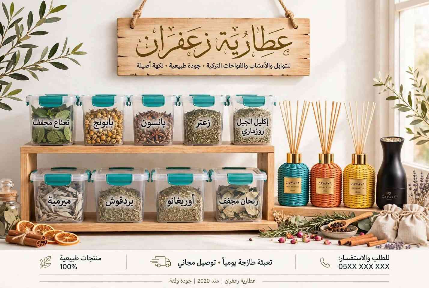 أعشاب طبيعية • حشيشة الليمون • توصيل مجاني