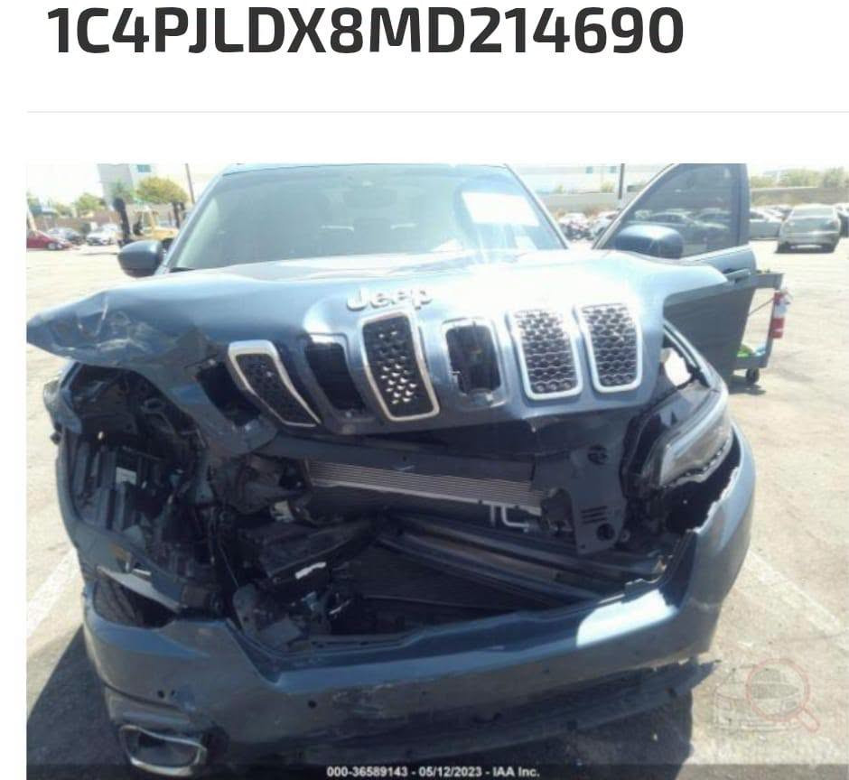 2021 JEEP CHEROKEE 
6V
عداد المسافه 42,000 mi
#بدون_ايرباك 💥
للأخير مواصفات داخل ابيض
142 ورقه وبيه مجال بسيط
*********** استاذ محمد
مكان السياره ميسان العمارة

نص مكتوب في الصور:
- 1C4PJLDX8MD214690