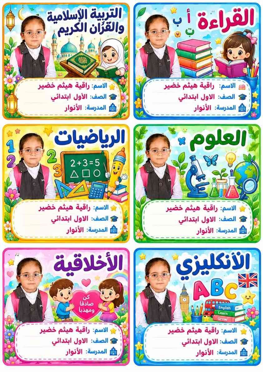 استيكرات مدرسية • طباعة مخصصة • صورة الطالب