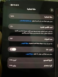 ‏سلام عليكم iPad M4 ذاكرة 256 كامل ملحقات كرتونة نظيف كلش بطارية 90 مك...