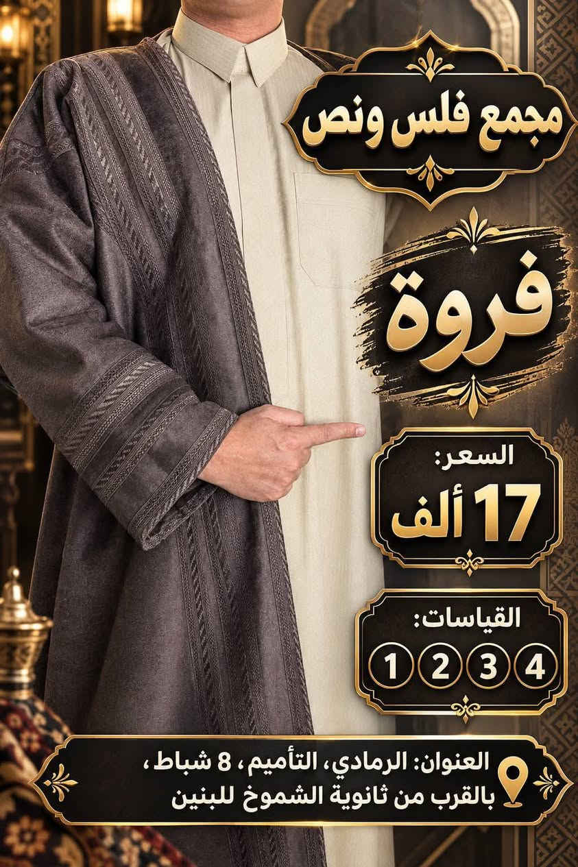 فروة رجالي • مخمل ثقيل • مقاسات ١٢٣٤