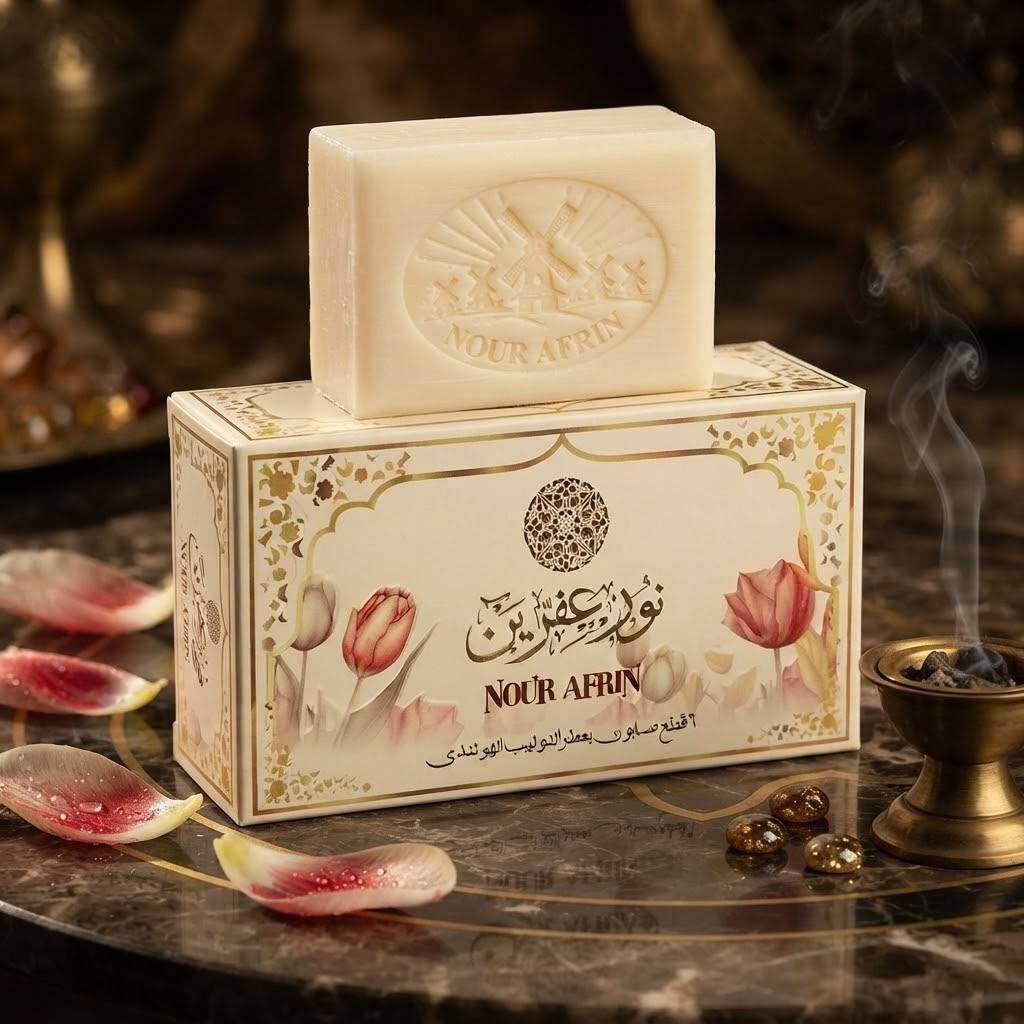 رجعت وفرتلكم مجموعة صابون نور عفرين الطبيعي الاصلي 
طبعا العطور تجنن 
مسك طهارة 🤍
الياسمين💚
اكليل الجبل 🌿
مسك غزال
عود اصفهان.🖤  
ورد هولندي 🩷
جوز الهند 🥥
الزيتون 🫒
البرتقال والحمضيات 🍋🍊
ورد دمشقي 🌷
كلشي جديد راح يكون موجود 
بقناتنه غلى التليكرام🌷 
https://t.me/ansdAna
#انسب_الاسعار 😍😍
التوصيل متوفر لجميع انحاء ❤️العراق ❤️
واي طلب اكثر من 45 توصيل مجاني 
للتواصل السريع الاتصال على الرقم او المراسلة على الواتس اب 
***********

نص مكتوب في الصور:
- أجود أنواع الياسمين الحلبي