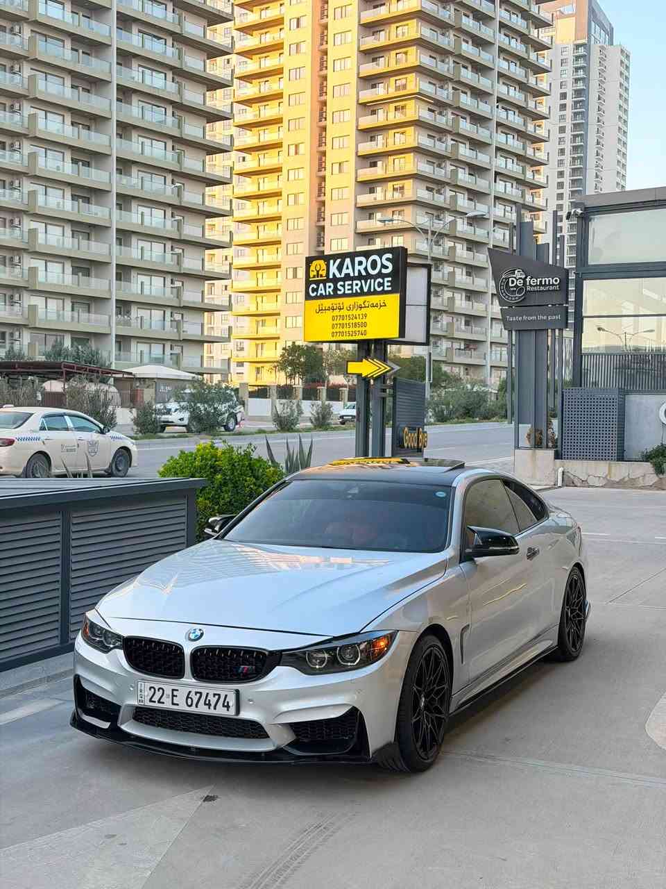 السلام عليكم حبايبي
2017 , 430i 

حجم 430i

محرك 2000تون تيربو

سعر 160
3 قتع  صبغ  بدون شاصي  و لغد  شرط 
بونيت صبغ   جاملغ  و باب 

كفالة لغد شاصي

كفاله كير محرك 

كهربائيات كله شغال
ماشيه  ١٤٠كم
محدث M4 
المواصفات
1/1  فوول فوول 
داخل احمر 
بصمه
فتحة
رادار 
ستيرن M كاربون اصلي
شاشة كبير 
ماوس كبير

كاميرا 360

تحكمات ستيرن

كشنات تدفئة

كشنات كهرباء خزن

سايد بريك عصى

مري كهرباء

مري قلاب R

ابواب بصمة

لايت داينمك اوتو

ويل BMW اصلي

سستم سماعات harmand kardon 

شاشة اعطال

حساسات خلفي امامي

ماسحات اوتو

تركشن تزحلق

انظمة قيادة عدد5

شفتات ستيرن

مكان جمجمال  سليمانيه ***********
