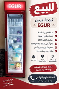 ثلاجة عرض EGUR • إضاءة LED • زجاج شفاف