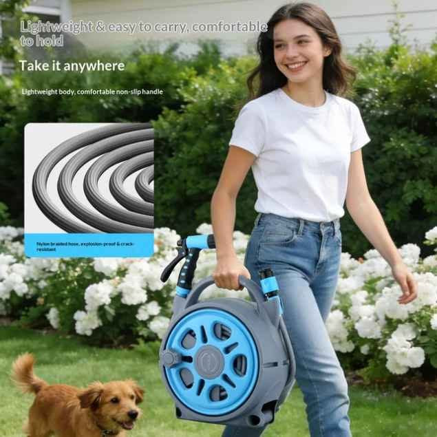 بكرة خرطوم ماء قماش مسلح ضغط عالي متوفرة لدينا حاليا بأطوال ١٥ متر و ٢٥ متر مع مسدس الرش وتحويلة الربط مع الصنبور (الحنفية)، مع وجود خدمة التوصيل للمحافظات كافة ،حارث العزاوي *********** واتساب ،بغداد شارع الرشيد ،باب الأغا مقابل سوق الصفارين بغداد, العراق

نص مكتوب في الصور:
- All - Round Home Gardening Helper Anti-Knot Storage Multi - Function Water Gun Quick Connect Fitting Available in 15/25m
- Say Goodbye to Mess Easy to wind up Old Wall-mounted storage available Smooth crank, anti-tangle wire
- Lightweight & easy to carry, comfortable to hold
- Take it anywhere
- Lightweight body, comfortable non-slip handle
- Nylon braided hose, explosion-proof & crack-resistant
- 手摇卷盘收纳一体 旋转收管线圈整齐省空间告别水管打结缠绕 手动摇柄收管 顺滑不卡顿
- 一秒快接插拔
- 省时省力
- 旋转调节 开关控制 水花变换 高压直射 冲洗车身粘附污垢 伞状出水 车轮车窗局部清洗