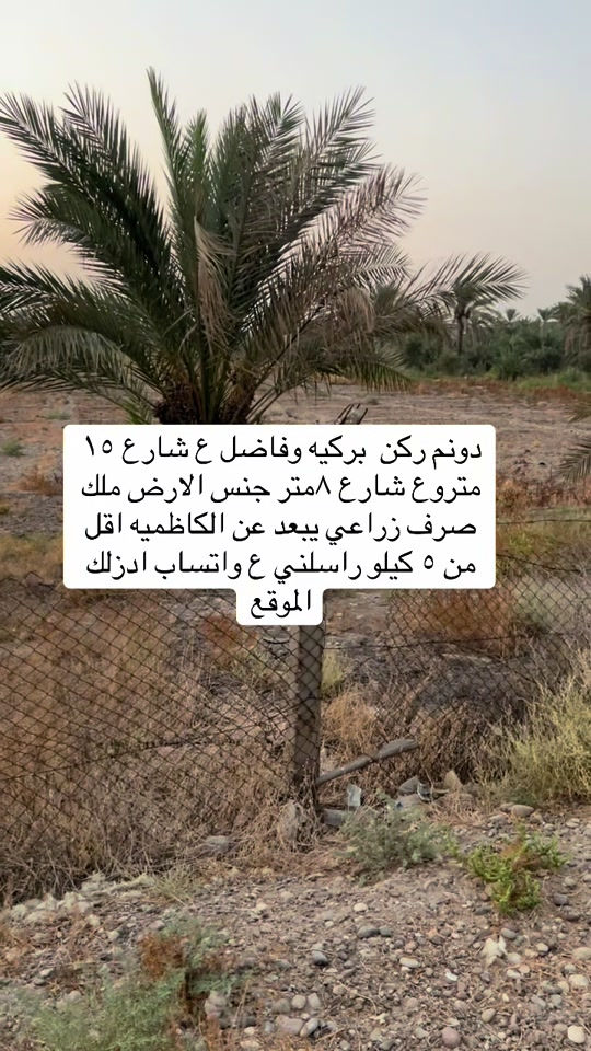##*********** #العراق_السعوديه_الاردن_الخليج #شعب_الصيني_ماله_حل😂😂 #عقارات_بغداد #دبي 

نص مكتوب في الصور:
- دونم ركن بركيه وفاضل ع شارع ١٥ متروع شارع ٨متر جنس الارض ملك صرف زراعي يبعد عن الكاظميه اقل من ٥ كيلو راسلني ع واتساب ادزلك الموقع