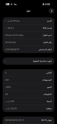 ايفون ١٦ برو ماكس • فطر بالشاشة • مدينة الصدر