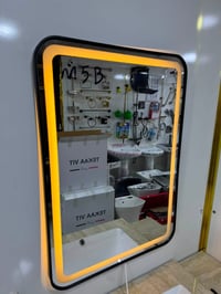 مراية LED • إطار ألمنيوم • إضاءة ٣ ألوان