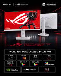 🎮 شاشة الألعاب البيضاء ASUS ROG Strix XG27ACS-W اجمع بين الأداء القوي ...