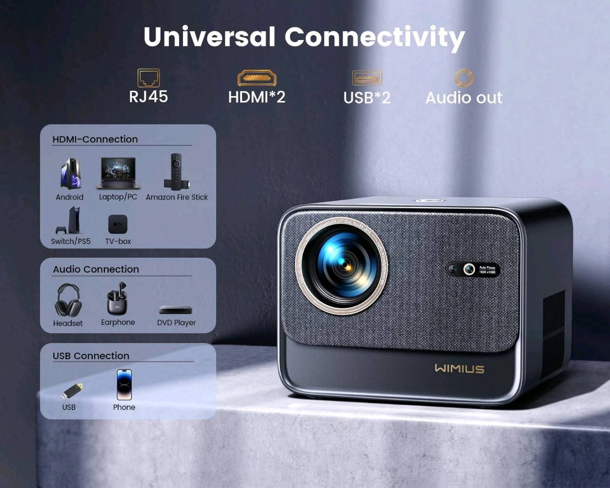 🔥جهاز العرض wimus  k9 ✔️smart projector ✔️🔥
السعر 100 االف 
 هو من احدث أجهزة العرض الذكي يعرض بدقة أصلية تبلغ Full HD (1080P)  الوان سينمائية بأعلى دقة 📽️🎥
بعد ما تحتاج تروح للسينما جبتلك السينما البيتك 🥰😍
يتميز بمواصفات محبوبة 🥰
*** يدعم إدخال فيديو 4K، ويتميز بوظائف التركيز التلقائي وتصحيح الانحراف التلقائي لسهولة الإعداد. (أوتو فوكس )
المواصفات الرئيسية :-
***يتميز جهاز العرض wimius k9بمواصفات متقدمة تجعله مناسبًا لتجربة السينما المنزلية: 
الدقة والسطوع: 
***  الدقة الأصلية: 1920 × 1080 بكسل (Full HD).
*** دعم 4K: يقبل إشارات فيديو بدقة 4K.
*** السطوع: حوالي 1500 لومن ANSI. و 40.000 لومن
***  نسبة التباين: 50000:1
*** محرك بصري محكم الغلق: تصميم لمنع دخول الغبار وتقليل البقع السوداء على الشاشة.
*** المنافذ: يشمل منفذي HDMI، ومنفذي USB، ومنفذ AV، ومنفذ صوت 3.5 ملم.
*** عمر المصباح: يصل عمر مصباح LED إلى 180.000 ساعة. 
المواصفات 
*** الدقة والسطوع: دقة عرض أصلية Full HD (1920x1080) مع دعم لفك تشفير محتوى 4K وسطوع يصل إلى 1500 ANSI Lumens.
*** النظام الذكي: يعمل بنظام Linux المدمج الذي يوفر وصولاً مباشراً لتطبيقات مثل Netflix وYouTube وPrime Video وHulu.
*** الصوت: مزود بمكبرات صوت مزدوجة بقدرة 10 واط أو 20 واط (حسب الإصدار) تدعم تقنية Dolby Audio لتجربة صوت محيطي.
*** الضبط التلقائي: يتميز بخاصية التركيز التلقائي (Auto Focus) وتصحيح انحراف الصورة (Keystone) سداسي الأبعاد لضمان صورة مستقيمة وواضحة في ثوانٍ. 
الاتصال والمميزات الإضافية:
*** لاسلكياً: يدعم تقنية WiFi 6 الأسرع للبث، وBluetooth 5.2 ثنائي الاتجاه لتوصيل سماعات خارجية أو استخدامه كمكبر صوت.
*** المنافذ: يحتوي على منافذ HDMI مزدوجة، ومنافذ USB، ومنفذ شبكة RJ45، ومخرج صوت. كذلك ايثرنت 
*** التصميم: يتميز بنظام بصري محكم الإغلاق (Fully Sealed) لمنع دخول الغبار، مما يطيل عمر المصباح الذي يصل لآلاف الساعات.
الجهاز بعدهة بالضمان 
السعر  ١٠٠   الف دينار 
رقم الهاتف ***********
 وتوجد خدمة توصيل 5 آلاف لكافة انحاء العراق