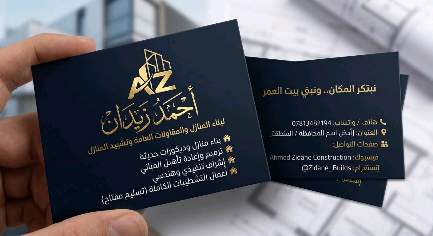 بناء منازل • مقاولات عامة • تسليم مفتاح