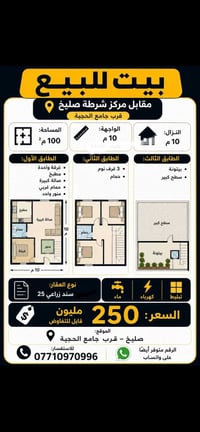 صليخ قرب جامع الحجية • سند زراعي • ١٠٠م