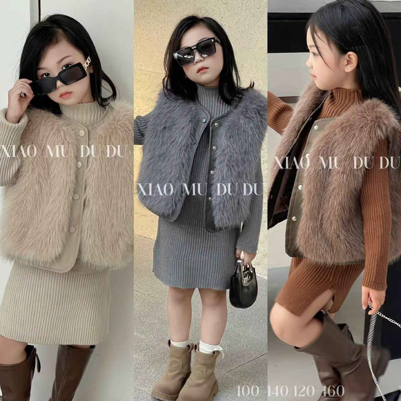 جمال ونزاكة الموديل كيوت 😍😍🥰
وينهم البنوتات الي بالروضه وينهم اليحبون التميز والنزاكه🫰😍
طقم بناتي تريكو ويلك فرو ناعم يجنن 😍😍
قياسات 2 3 4 5 6 سنوات او حسب الجسم 🤗
قطع محدوده بنات تفوتكم 😉

نص مكتوب في الصور:
- XIAO MU DU DU XIAO MU DU DU XIAO MU DU DU 100-140/120-160