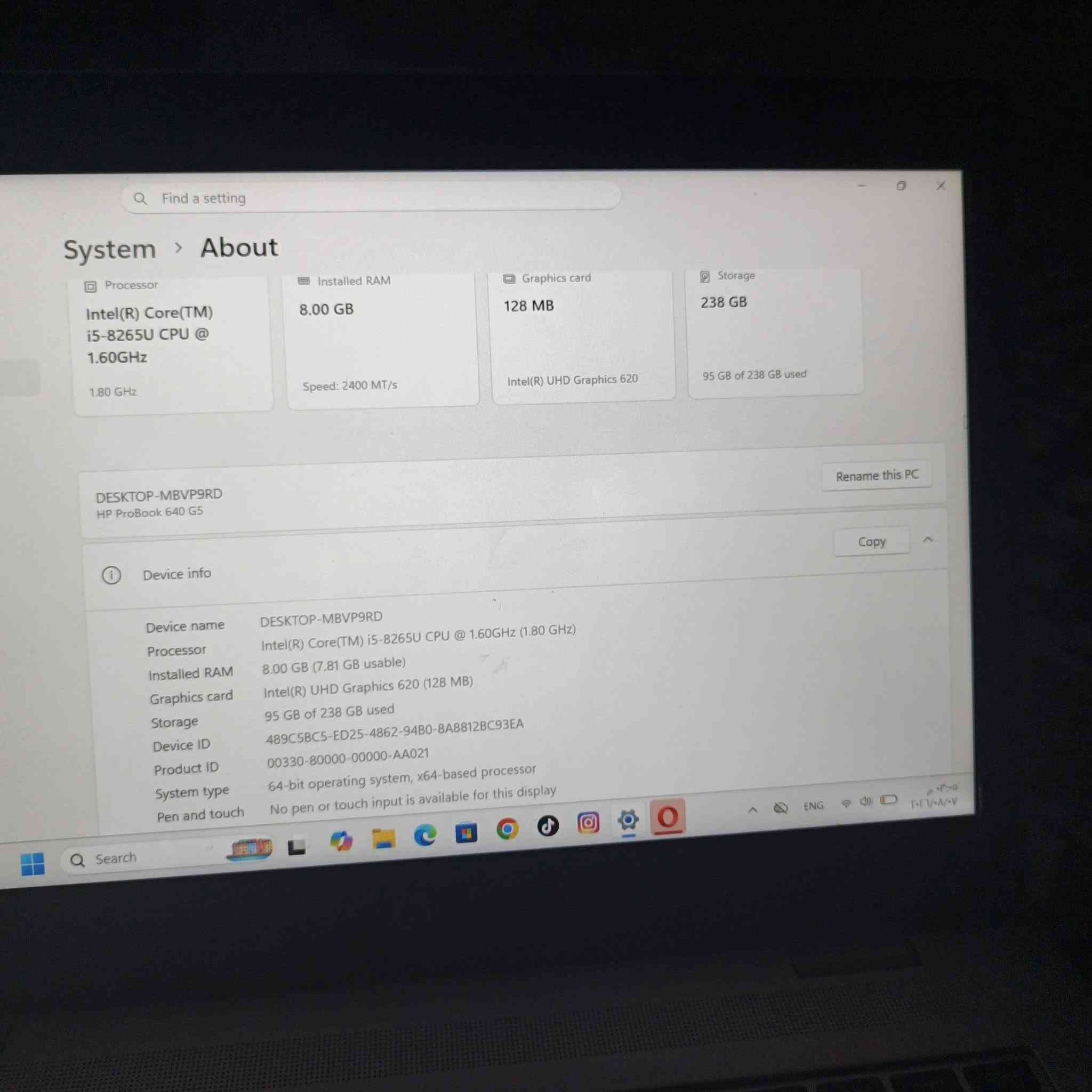 لابتوب hp للبيع
النظافة ١٠٠بال١٠٠
الحجم ١٤
ذ. ٢٥٦
الرام ٨
كوراي ٥جيل سابع
***********
