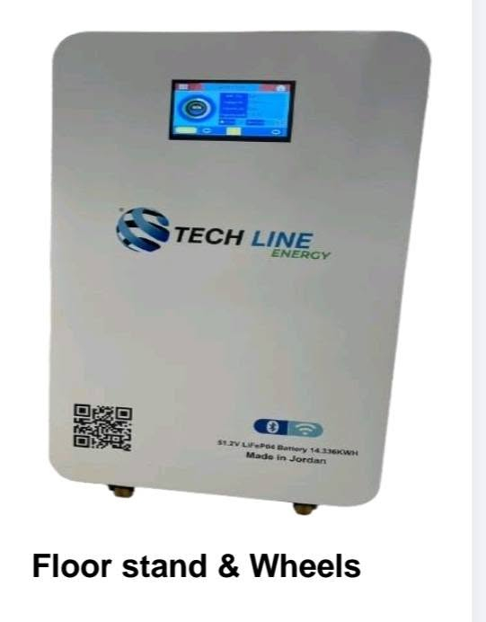 توفرت بطاريات تكلاين للحجز والاستفسار التواصل على الرقم ***********

نص مكتوب في الصور:
- TECH LINE ENERGY 14.336 kWh سعة البطارية 51.2V بطارية LiFePO4 Bluetooth / Wi-Fi Monitoring صنع في الأردن سعة أعلى لأداء أطول
- TECH LINE ENERGY Power Your Future with TECHLINE LITHIUM BATTERIES Lithium Iron Phosphate (LiFePO4) Battery Compatible with most inverters and chargers Smart Energy Storage High cycle life and long service life High energy density and efficiency +962 79 358 77 99 www.techlinefactory.com
- Floor stand & Wheels