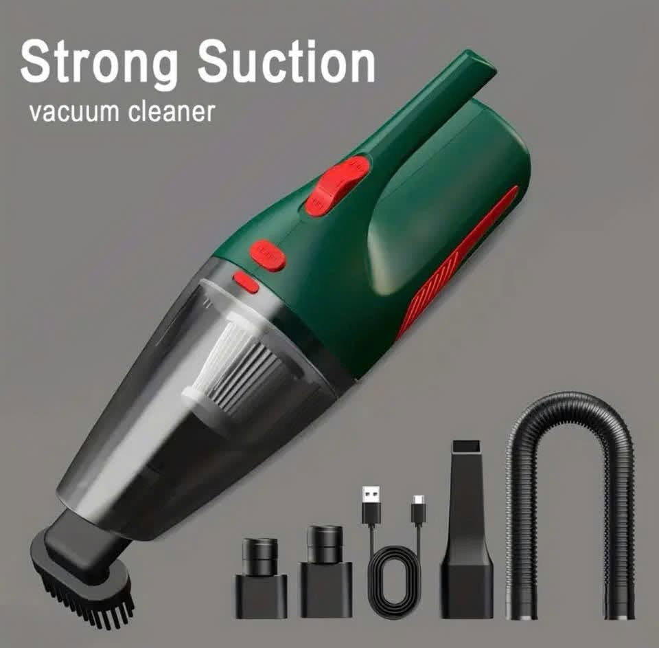 السلام عليكم عندي هاي دعافيس السياره للبيع

نص مكتوب في الصور:
- Strong Suction vacuum cleaner