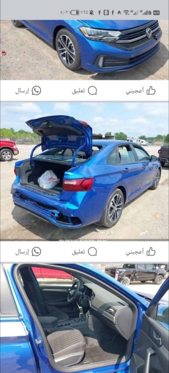 السلام عليكم
للبيع فقط

جيتا 2024 S

وارد امريكي حادث قبغ جنطة فقط

بدون ايرباك ماشية 39500 ميل
محرك 1500 توربو

السيارة بدون نواقص 

مواصفات

شاشة 

كاميرا 

نقطة عمياء

رادار امامي وجانبي 

تحديد مسار

كشنات مطعم

وباقي المواصفات المعروفة

رقم بغداد معوقين المعوق ولد شاب ببغداد

صور الحادث من ضمن الصور

السعر 140

***********

***********

نص مكتوب في الصور:
- ٧:٤٦      ٢١%      أنت    ٢:٣٤، ٢٠٢٤/١١/٢٨ م   إرسال   تعليق   أعجبني   Galaxy Note20 Ultra 5G   AIRBAG   رد
- أعجبني تعليق إرسال أعجبني تعليق إرسال