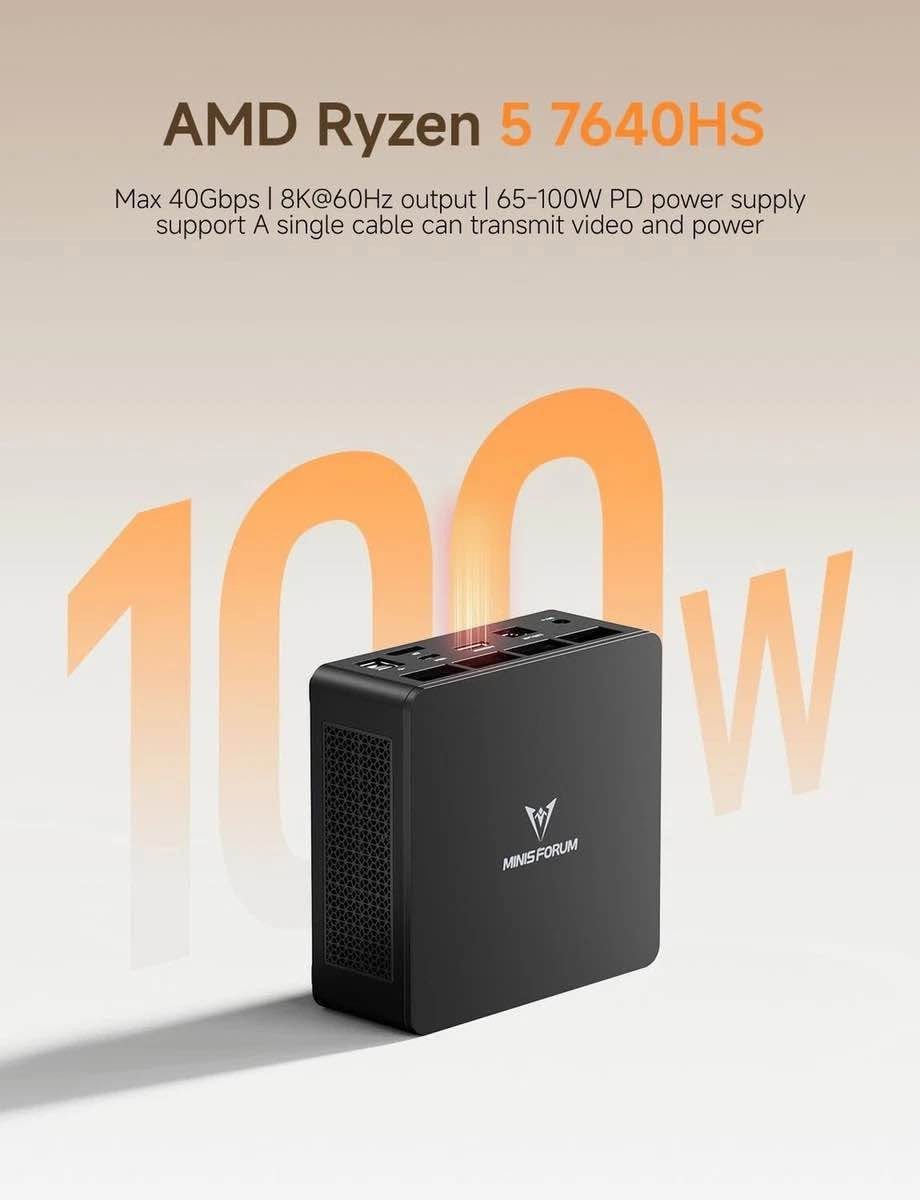 🔥 للبيع Mini PC قوي وصغير — Minisforum UM760 Slim 🔥

📸 صورة الجهاز:

إذا تريد جهاز بحجم صغير وأداء قوي، هذا الجهاز مناسب جدًا 👌

⚙️ المواصفات:
• Ryzen 5 7640HS — 6 Cores / 12 Threads
• سرعة تصل إلى 5.0GHz
• Radeon 760M Graphics
• RAM 16GB DDR5 5600MHz
• Kingston NVMe SSD 2TB PCIe 4.0 💾
• Wi-Fi 6E + Bluetooth 5.3
• USB 4
• HDMI 2.1 — يدعم 8K 60Hz
• Windows 11

🎮 يشغل الألعاب والاستخدام اليومي والعمل والدراسة، وأداء ممتاز بالنسبة لحجمه.

✅ الجهاز نظيف ويعمل بصورة ممتازة
✅ سعة تخزين 2 تيرا
✅ صغير جدًا ولا يأخذ مساحة
✅ مناسب للتلفزيون أو شاشة الكمبيوتر

💰 السعر: [520,000]
📍 الموقع: [الغزالية]
📞 للتواصل: [***********] بغداد, العراق

نص مكتوب في الصور:
- AMD Ryzen 5 7640HS Max 40Gbps | 8K@60Hz output | 65-100W PD power supply support A single cable can transmit video and power 100W
- MINISFORUM US MINISFORUM UM760 Slim (24 reviews) $607.00 $759.00 PayPal Starting at $32.70/mo or as low as 0% APR. Learn more