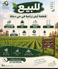 أرض زراعية • حي دجلة • ١٠٠م