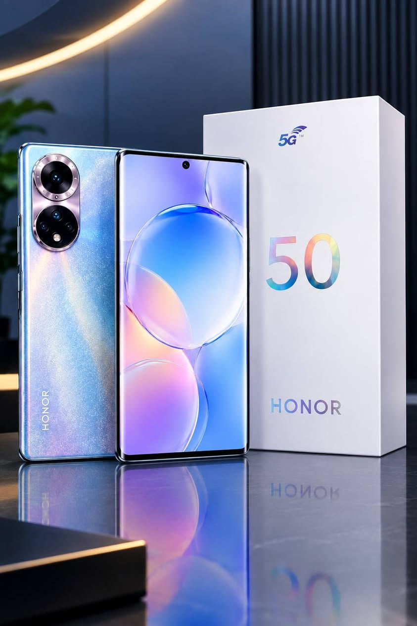 📱 HONOR 50 5G – سعة 256GB
✨ شاشة AMOLED بحجم 6.57 إنش
⚡ معالج Snapdragon 778G 5G
📸 كاميرا خلفية 108MP
🤳 كاميرا أمامية 32MP
🔋 بطارية 4300mAh
⚡ شحن سريع 66W
💾 ذاكرة تخزين 256GB
📡 يدعم شبكة 5G
📍 متوفر يم مركز ابل
📞 للتواصل: ***********

نص مكتوب في الصور:
- HONOR HONOR 50 تصميم أنيق.. أداء قوي متوفر يم مركز ابل شاشة AMOLED بحجم 6.57 بوصة بجودة عالية معالج قوي Snapdragon 778G (5G) كاميرا خلفية 108MP + 8MP + 2MP تصوير احترافي كاميرا أمامية 32MP سيلفي مميز بطارية قوية 4300mAh مع شحن سريع 66W دعم شبكية 5G سرعة أعلى و اتصال أفضل تصميم أنيق وألوان جذابة مناسب الأستخدام اليومي والألعاب جهاز أصلي 100% مع ضمان من الشركة للتواصل *********** HONOR More Than a Phone متوفر يم مركز ابل لطيفية، حي الزهور، شارع الصاب مقابل الملعب.