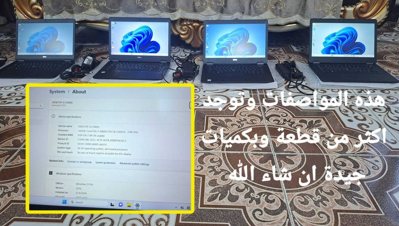 (( مكتب المصطفى للحاسبات ))
 ديالى . منطقة الحديد  💻
لابتوبات اكثر من موديل ...
نظافة ٩٥% جملة ومفرد التفاصيل في الصور للاستفسار ....  
*********** 📱واتساب📱
*********** 📱
الموديل الاول💻 المفرد ٣٠٠ الف الجملة اكثر من ٦ قطع ٢٦٠ الف 
الموديل الثاني💻 المفرد ٢٥٠ الف الجملة اكثر من ٦ قطع ٢١٠ الف 
شامل التوصيل...  #@#🙏 المواصفات بالصور لطفأ.🙏
