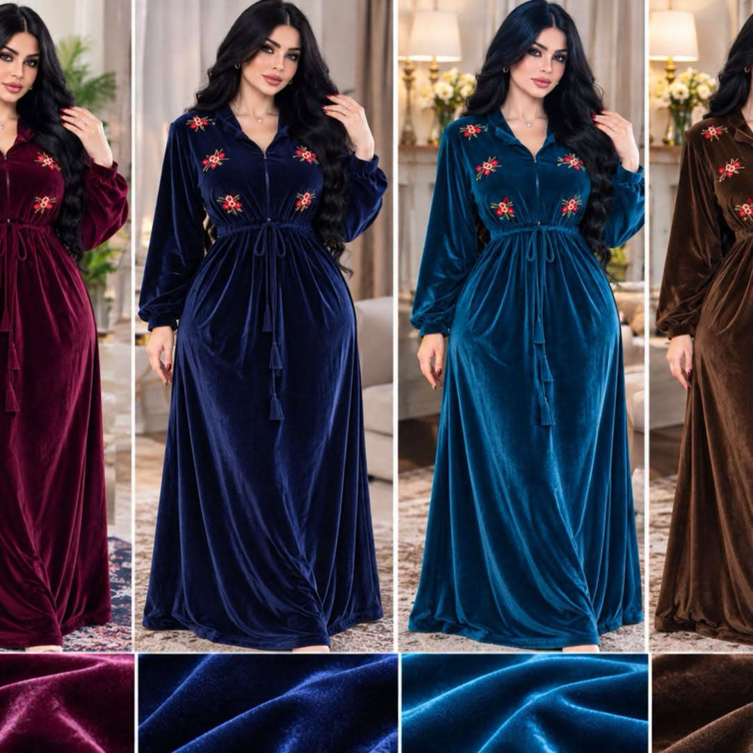 دشداشة نسائية • مخمل سوفت • مقاسات L-3XL