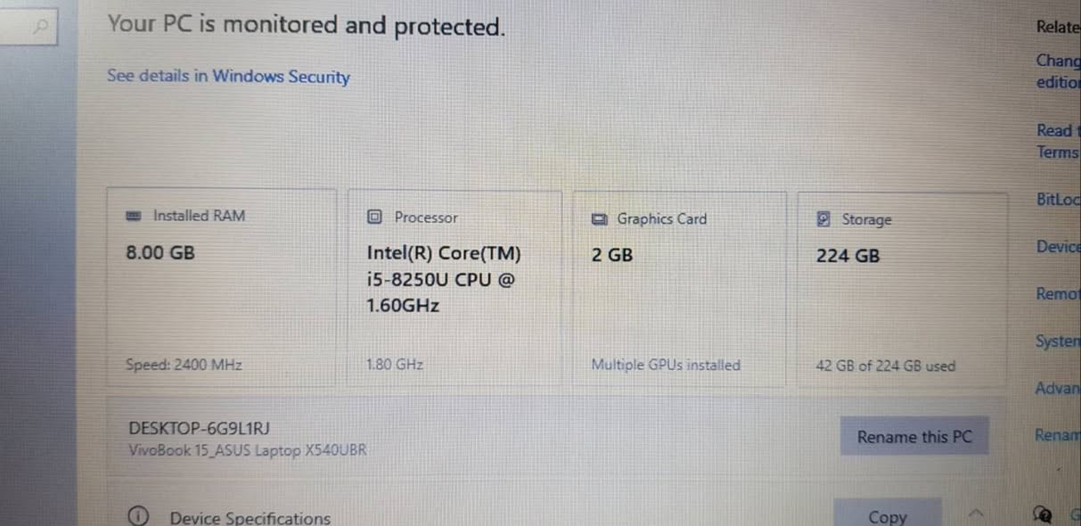 تحية طيبة .. لابتوب  ASUS  مال اسواقنا مو باله كور اي 5 الجيل الثامن ورام 8 كيكا وهارد ssd 240 وكارت شاشة منفصل نفيديا حجم 2 كيكا و حجم الشاشة  15.6

                      (( السعر ثابت 390 الف دينار  ))

ASUS VIVOBOOK 
المعالج  Core i5  الجيل الثامن
رام 8 كيكا 
هارد  ssd 240
كارت شاشة منفصل NVIDIA 2G
حجم الشاشة 15.6 
كيبورد عربي إنكليزي

 للأتصال عادي و واتساب *********** 
شارع الصناعة اوقات الدوام ( 9 - 4 ) يوجد خدمة توصيل داخل بغداد ولجميع المحافظات لمشاهدة كافة الموديلات 
يرجى زيارة الموقع على الفيس بوك ( لابتوب بشير لاين
