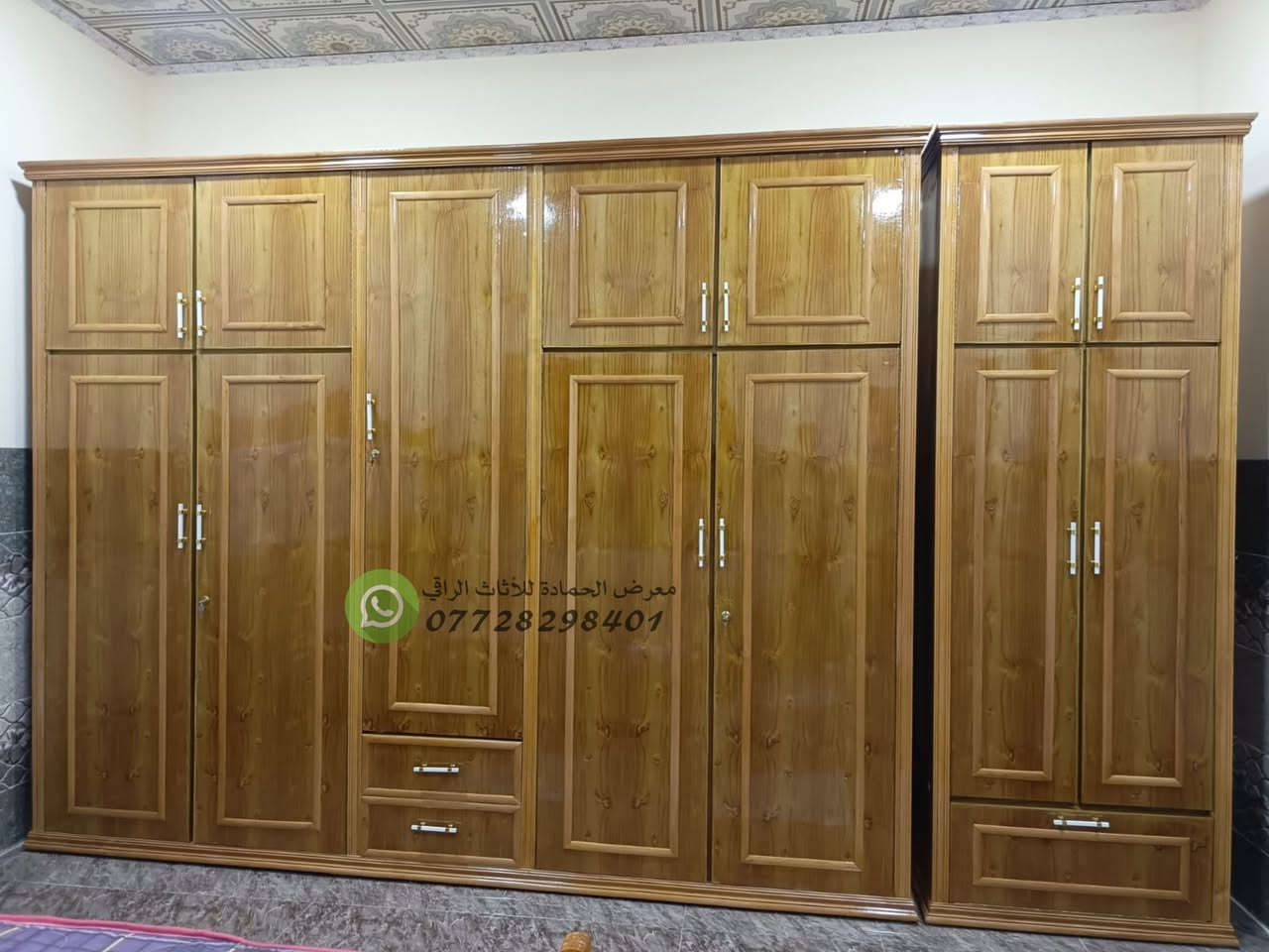 موديل جديد وشغل يستاهل غرفكم ✅😍

غرفة نوم صاج عراقي ثكيلة و كاملة الاوصاف 🙂🖐🏻

تفاصيل: 
✅ غرفة نوم عراقي ٧ قطع كاملة 
✅ الوجه صاج ٥ ملم والداخل صاج ٤ ملم 
✅ كنتور ٥ ابواب ملحق خارجي مع مجرات سفلية 
✅زاوية ملحق خارجي ظهر تركيب بنفس عمق الكنتور والارتفاع
✅ قفيص حديد ضمان حل وشد ١٠٠ مرة
✅ لون الصبغ + الدوشمة + فصال اليدات حسب رغبتك واختيارك انت 

✅✅للتفاصيل اكثر اتصل او ارسل رسالة على واتساب على الرقم ***********

او انظم لقناة الواتساب الموجودة في التعليقات
