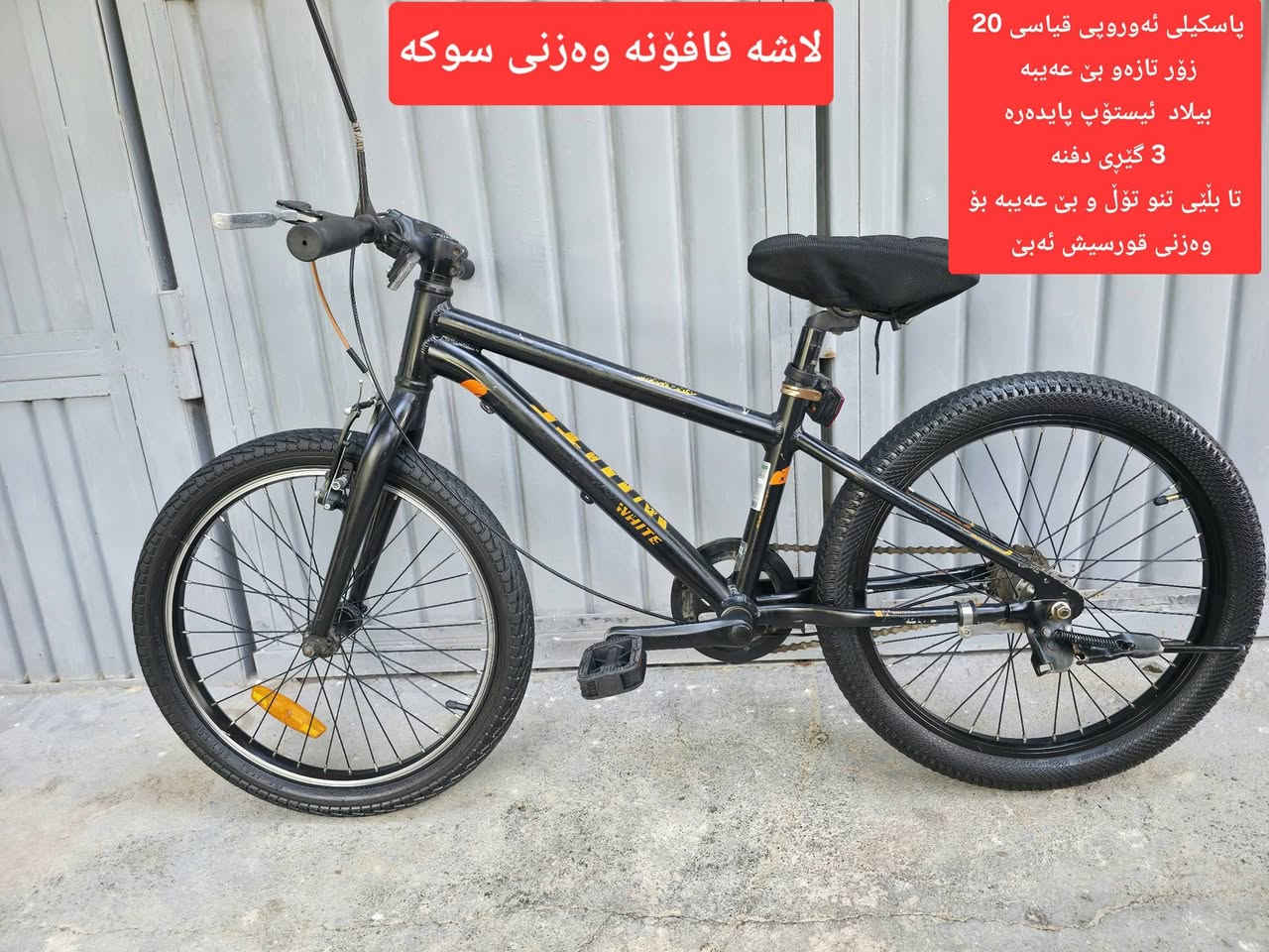 10  پاسکیل بۆ فرۆشتن 
قیاسیان      12         16         20         24          26
هەمویان  تازەو بێ عەیبن 
نرخی کامیانت ویست لەکۆمێنت یان لەمەسج داوای کە 
سلێمانی بەکرەجۆ   گەیاندنم   نیە 
***********
***********

نص مكتوب في الصور:
- قياسي 12
- تايه چوپلپس
- تازه و بي عيب
- لاشه فافۆنه وەزنی سوکه
- پاسکیلی ئەوروپی قیاسی 20
- زؤر تازه و بێ عەيەبە
- بيلاد ئيستۆپ پایدەره
- 3 گیری دفنه
- تا بلّیی تنو تؤل و بێ عەيەبە بؤ
- وەزنی قورسیش ئەبێ
- قياسى 20
- زور تازه و جوان و
- بي عهيبه
- قیاسی 20
- ئێستۆپ دیسک
- زوّر تازه و بی عه یبه
- قياسي 26
- زور تازه و بي عهيبه
- ويل که په ماشه ده بله
- ئستوپ ديسکه
- 10 گيره گيري مه زبوته
- قیاسی 26
- لوك لوک مانگیک بەکار هاتوە
- 220 هەزاری پی دراوە
- لاشە ڤافۆنە مارکەی
- SHIMANO
- ماشە دەبڵە دەبڵی قفلەکری
- ئێستۆپ دیسکە 10 گیرە گیری
- مەزبوتە تایەی تازەیە لوک لوک
- قیاسی 24 تازه و بی عەیب ماشە دەبڵە ئیستۆپ دیسکە 7 گیڕە گیڕی مەزبوتە تایەی تازەیە
- زور تازه و بی عیب
- ئیستۆپ دیسکە