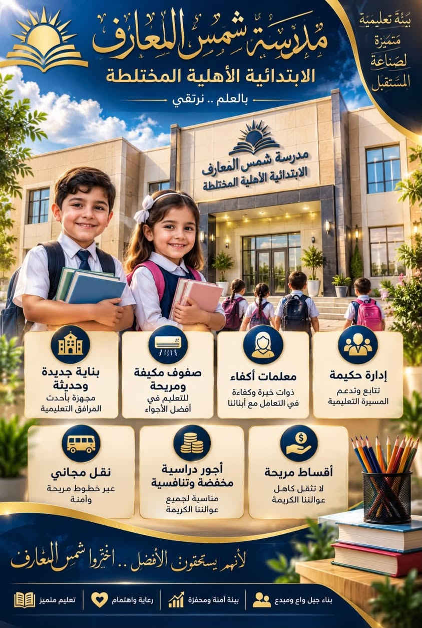 شمس المعارف • ابتدائية أهلية مختلطة • المهناوية الديوانية
