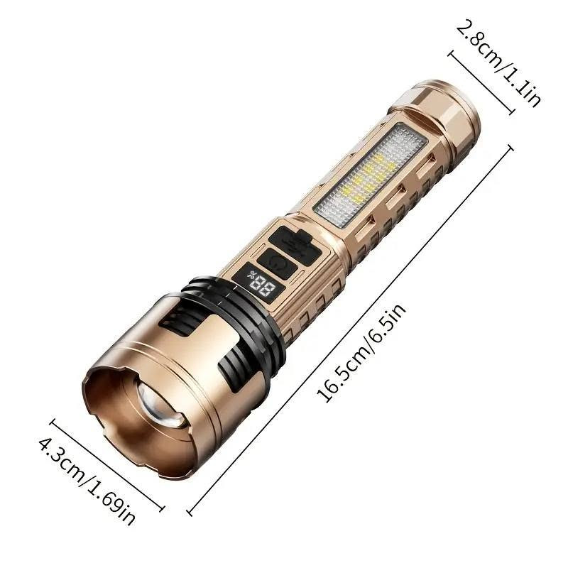 🔦🔦مصباح يدوي عالي القوة مقاوم للماء 
🕯️💡اضاءة بعيدة المدى للطوارئ
💡💡مصباح يدوي تكتيكي فائق الوضوح 
✅قابل لأعادة الشحن بتقنيه LED
✳️شاحن تايبسي 
✳️عدد المصابيح 2🔦🔦
✳️السعر 30 
✳️متوفر توصيل ✅✅
للاستفسار والحجز واتساب ***********

نص مكتوب في الصور:
- SIDE LIGHT FLASHLIGHT TACTICAL SERIES CORE BEAM POWER THAT CUTS THROUGH DARKNESS. HIGH POWER WICK+LED 18650 LARGE CAPACITY DIGITAL POWER DISPLAY 100% REMAINING POWER 1000 LUMENS HIGH POWER LONG RUNTIME BUILT FOR EXTREMES
- 2.8cm/1.1in 16.5cm/6.5in 4.3cm/1.69in