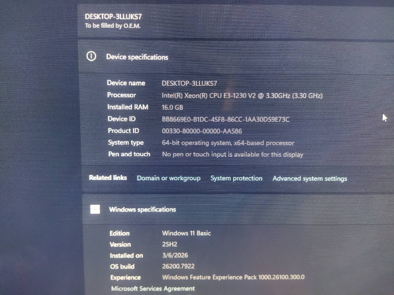 XEON E3-1230 • RX 550 4GB • منصب ويندوز11