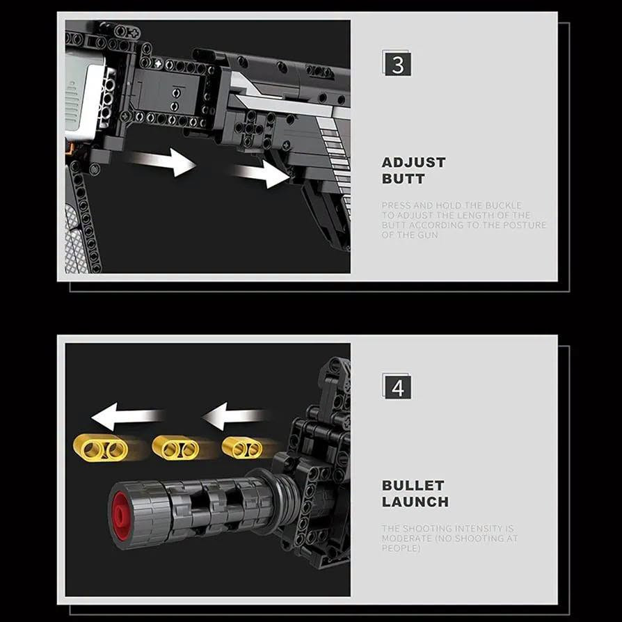مكعبات "بندقية هجومية M416" من شركة Reobrix برقم الموديل 77004.معلومات أساسيةالعلامة التجارية: ريوبريكس (Reobrix)رقم الموديل: 77004عدد القطع: 1101 قطعة بناء صغيرة
المواصفات والمميزاتالتصميم: يحاكي شكل البندقية الهجومية الشهيرة M416 بدقة.الأبعاد التقريبية: حوالي 56 إلى 67.5 سم طولاً و7 سم عرضاً.الوظائف: يضم مخزناً قابلاً للإزالة ومصمماً من بلاستيك عالي الجودة متوافق مع مكعبات التركيب الشهيرة.
متوفرة لدينا للبيع يوجد توصيل لجميع المحافظات واتساب ***********

نص مكتوب في الصور:
- Reobrix NO.77004 30CM 7CM 67.5CM
- + BUILDING BLOCK GUN 1188 PCS DIFFICULT LEVEL ★★★☆☆☆☆ AIM POINT AIM POINT M416 MUZZLE TRIGGER GRIP M416 BUILDING BLOCK GUN
- PROPORTIONAL MANUFACTURING THE FUN OF ASSEMBLING SIMULATION MODELING DEPTH RESTORATION BUILDING BLOCK GUN
- M416 BUILDING BLOCK GUN
- 3 ADJUST BUTT PRESS AND HOLD THE BUCKLE TO ADJUST THE LENGTH OF THE BUTT ACCORDING TO THE POSTURE OF THE GUN 4 BULLET LAUNCH THE SHOOTING INTENSITY IS MODERATE (NO SHOOTING AT PEOPLE)