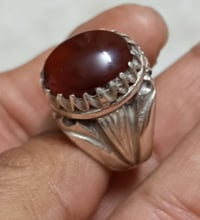 اللهم صل على محمد وال محمد  عقيق يماني كرزي حجم الحجر سانتيم  صياغة يد...