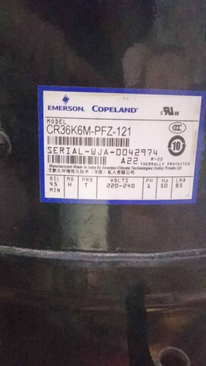 المواصفات والماركة 

كمبريسر بستن (Reciprocating) ماركة كوبلاند أميرسون (Copeland Emerson) موديل CR36K6M-PFZ-121

السعة التبريدية: 3 طن جديد غير مستعمل(36,000 BTU)

نوع الغاز: R-22

الكهرباء: 220-240 فولت (سنكل فيز / 1Phase)

السعر 250 الف دينار عراقي للتواصل بنا ((***********)) متوفر واتساب وفيس البصرة, العراق
