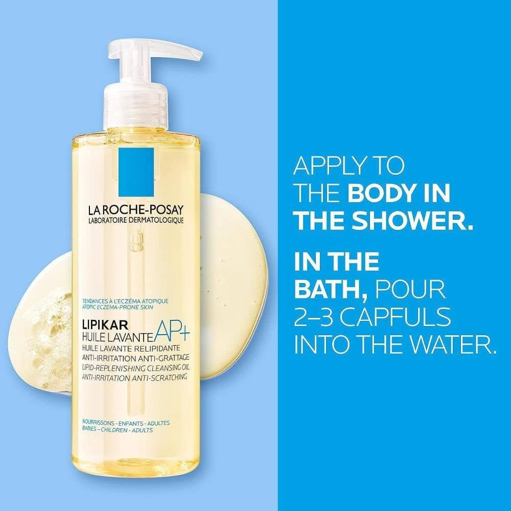 ✨ زيت التنظيف الفرنسي الأشهر لبشرة ناعمة ومرطبة! ✨
غسول زيتي من 
🧴 La Roche-Posay Lipikar AP+ Gentle Foaming Cleansing Oil
💧 ترطيب يدوم حتى 24 ساعة، يبدأ من لحظة الاستحمام
🌿 مناسب للوجه والجسم - للبشرة الجافة إلى الجافة جداً
👶 آمن للاستخدام من الأطفال الرضع إلى الكبار
🔬 خالٍ من العطور - مُختبر من قبل أطباء الجلدية
🍃 يحتوي على زبدة الشيا والنياسيناميد
📏 الحجم: 400 مل
اعتني ببشرتك بمنتج طبي فرنسي موثوق من La Roche-Posay 🇫🇷
📩 للحجز المباشر: راسلونا على الصفحة أو واتساب
📱 ***********
🚚 التوصيل سريع وآمن لكافة المحافظات
📍 أو زوروا متجرنا وجربوه بأنفسكم:
أوركيد بيوتي - شارع الكماليات، مجمع النوري، داخل القيصرية (قرب بيت عدنان)
#أوركيد_بيوتي #LaRochePosay #العناية_بالبشرة #بشرة_جافة #ترطيب_البشرة #زيت_تنظيف #مستحضرات_فرنسية #Lipikar #skincare #دباجة_العراق #العراق #بغداد

نص مكتوب في الصور:
- LAROCHE-POSAY LIPIKAR CLEANSING OIL AP+ غسول زيتي للبشرة الجافة وشديدة الجفاف والمعرضة للأكزيما لبشرة رطبة وخالية من آثار الجفاف شارع الكماليات مجمع النوري يحتوي علي الدهون الضرورية التي تحتاجها البشرة الجافه والمتحسسة لإعادة ترميم وبناء حاجز البشرة
- APPLY TO THE BODY IN THE SHOWER. IN THE BATH, POUR 2-3 CAPFULS INTO THE WATER.
- LA ROCHE POSAY LABORATOIRE DERMATOLOGIQUE Recommended by Dermatologists Suitable for Sensitive Skin Soap-Free Alcohol-Free Recommended by 90,000 Dermatologists Worldwide
- KEY DERMATOLOGICAL INGREDIENTS SHEA BUTTER DRY SKIN Restores the skin's hydrolipidic film to repair the skin barrier NIACINAMIDE SENSITIVE SKIN Intensely soothes skin and reduces irritation and redness THERMAL WATER Calms and reduces skin irritation
- LA ROCHE POSAY LABORATOIRE DERMATOLOGIQUE Developed for sensitive and very dry to atopy-prone skin Reduces skin dryness for up to 24 hours