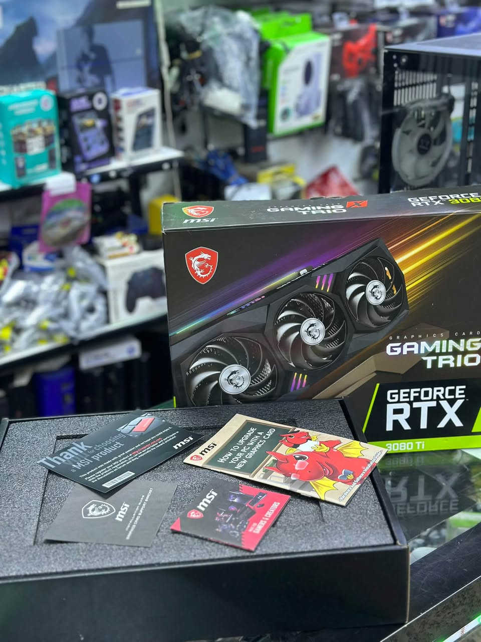 🔥 متوفر RTX 3080 Ti MSI Gaming X Trio 🔥
كرت شاشة نظيف جداً وحالته ممتازة ✨
أداء قوي جداً ومناسب للألعاب الثقيلة والاستخدامات الاحترافية 🎮💪

🔹 RTX 3080 Ti – 12GB GDDR6X
🔹 MSI Gaming X Trio – تبريد ثلاثي المراوح ❄️
🔹 دعم Ray Tracing + DLSS
🔹 أداء ممتاز على 2K و4K
🔹 مناسب للألعاب الحديثة والتصميم والمونتاج
🔹 الكرت فحص وضمان ✅

📍 موصل – دواسة – عمارة القدس – مكتب البغدادي للحاسبات
🚚 متوفر توصيل
📲 للحجز والاستفسار واتساب: ***********

🔥 3080 Ti مو كرت عادي… أداء فئة عليا قوي جداً!
