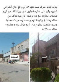 المحلات للايجار والبنايه البيع التواصل على٠٧٨٣١٥٦٦٦١٧