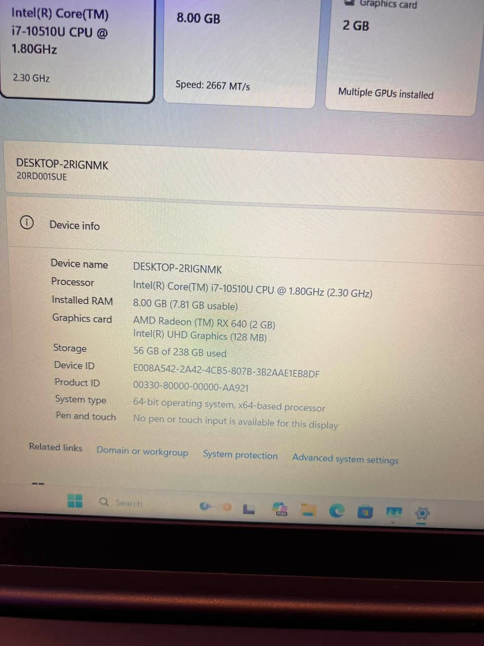 السعر: 480,000 (قفل نهائي)
رقم :*********** WhatsApp 

💻 لابتوب أنيق وعملي للأداء العالي | Lenovo ThinkPad E15 💼
إذا كنت تبحث عن لابتوب يجمع بين قوة الأداء، الفخامة، والسعر المناسب للشغل، الدراسة، أو الاستخدام اليومي، فهذا الجهاز هو خيارك الأمثل! 🔥
⚙️ المواصفات التقنية:
 المعالج (CPU): Intel Core i7-10510U (الجيل العاشر السريع)
 الرام (RAM): 8 جيجابايت
 التخزين (Storage): 256 جيجابايت SSD (سرعة عالية في الإقلاع ونقل البيانات)
 كرت الشاشة (GPU): مزدوج (AMD Radeon RX 640 بسعة 2 جيجابايت + Intel UHD Graphics) للأداء الرسومي الجيد
 الشاشة: 15.6 بوصة بدقة FHD واضحة ومريحة للعين

✨ مميزات إضافية:
 الحالة: مستخدم بحالة نظيفة جداً وممتازة 👌
 السعر: 480,000 (قفل نهائي) 💵
 الضمان: ضمان حقيقي لمدة شهر كامل لتشتري وأنت مرتاح البال 🛡️
 التوصيل: خدمة التوصيل متوفرة بسعر رمزي (5,000 دينار فقط) 🛵

